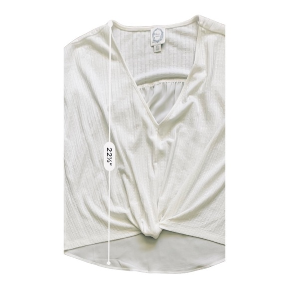 BLUE Rain Boho lace boxy cropped white top/tunic crossover/wrapped front WomenXS - Picture 14 of 16